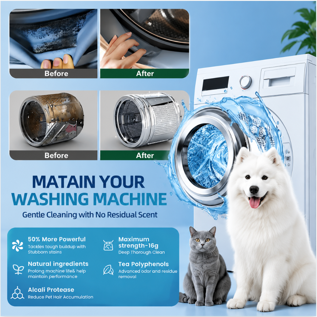 🔥 Powerful Washer Deep Cleaner Tablets – Eliminate Hidden Bacteria & Bad Smells Fast