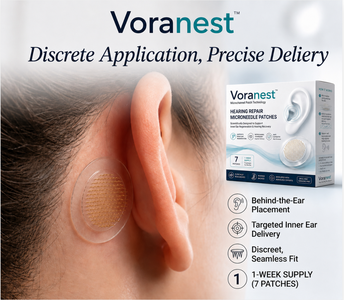 Voranest® HEARING SUPPORT MICRONEEDLE PATCHES