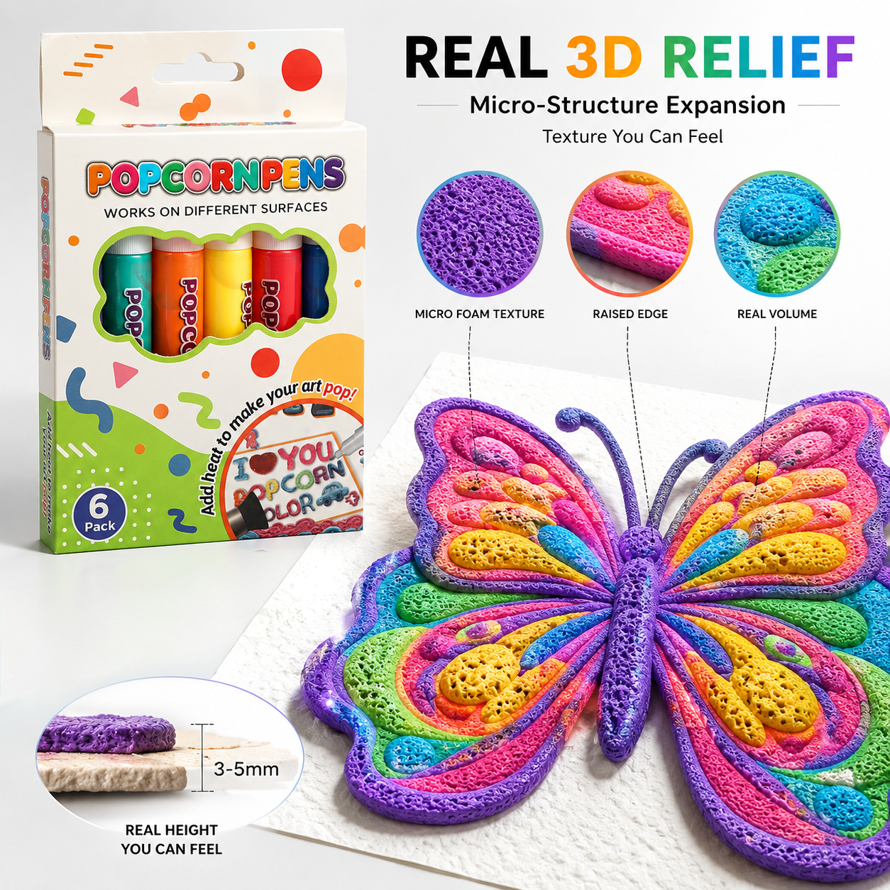 🔥Save 50% by ordering today丨🌿Voranest 3D Relief Art Pen – Turn Flat Drawings Into Touchable 3D Art